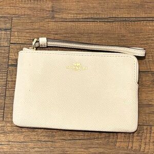 Coach Cream Wristlet Pouch